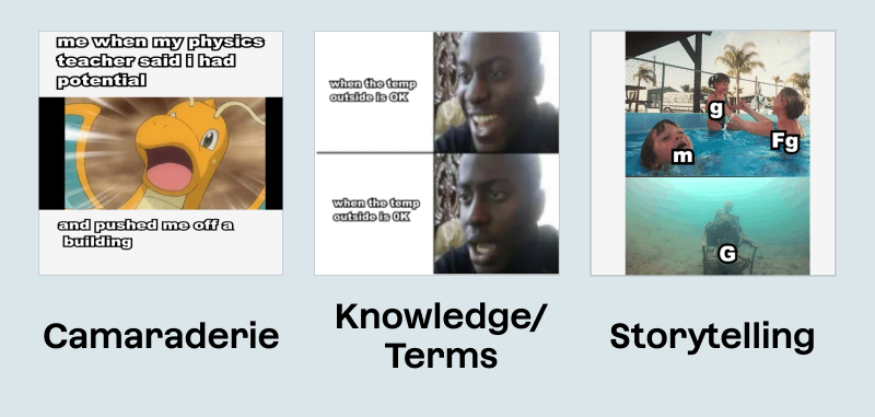 The three types of learning memes